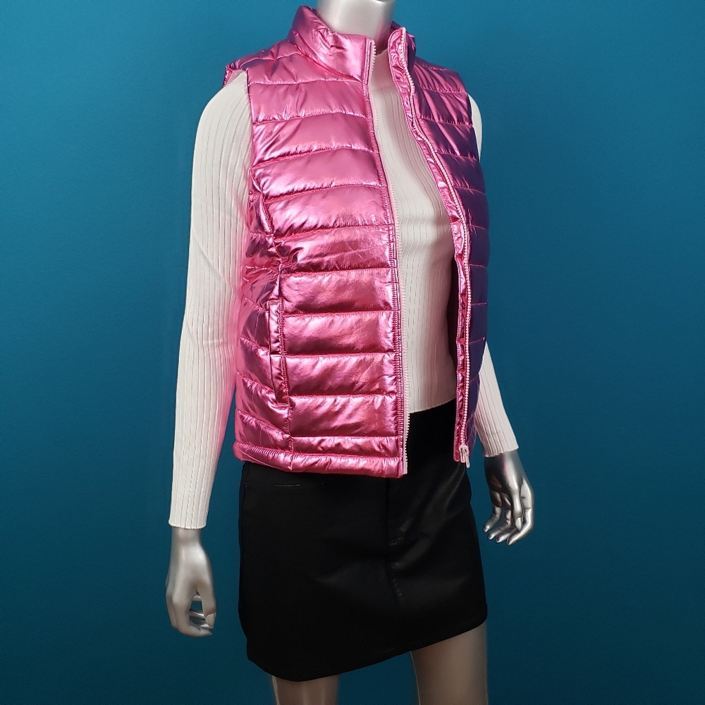 🆕️🎈😊 IDEOLOGY Girls Metallic Pink Puffer Vest // (CHILD) // (NWT)